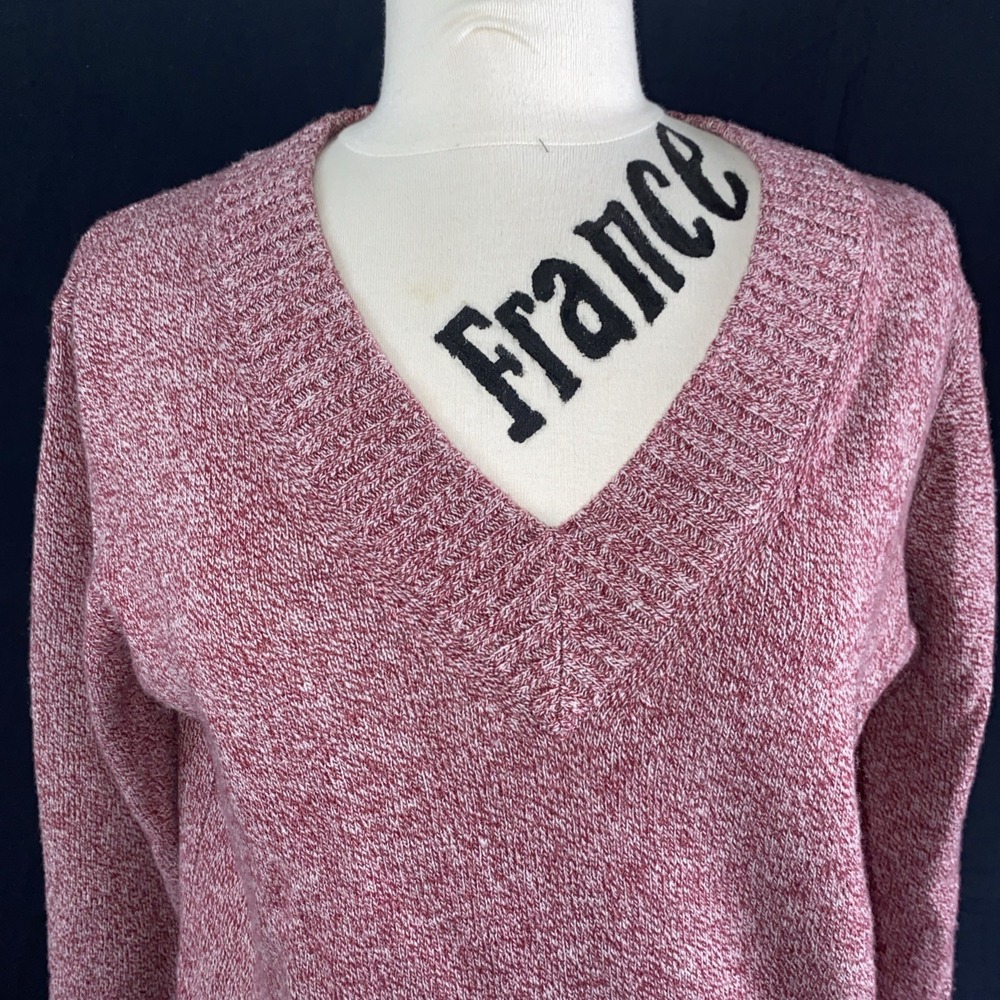 Athleta Pink Marled Long Sleeve Knit Vital VNeck Tunic Sweater  XS Cashmere Wool